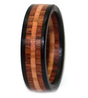 Blackwood, rosewood and olivewood wood ring mens gift