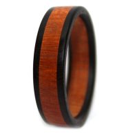 Orange and black wooden ring bands