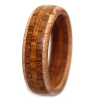 Maple, Oak and Osage wooden anniversary ring with inlay