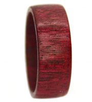 Purpleheart wooden ring bands in wide design for women