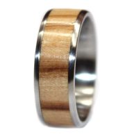 Olivewood wooden wedding ring custom made for men