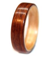 Rosewood bentwood wooden ring band with maple