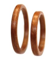 Mahogany wood rings set thin bentwood