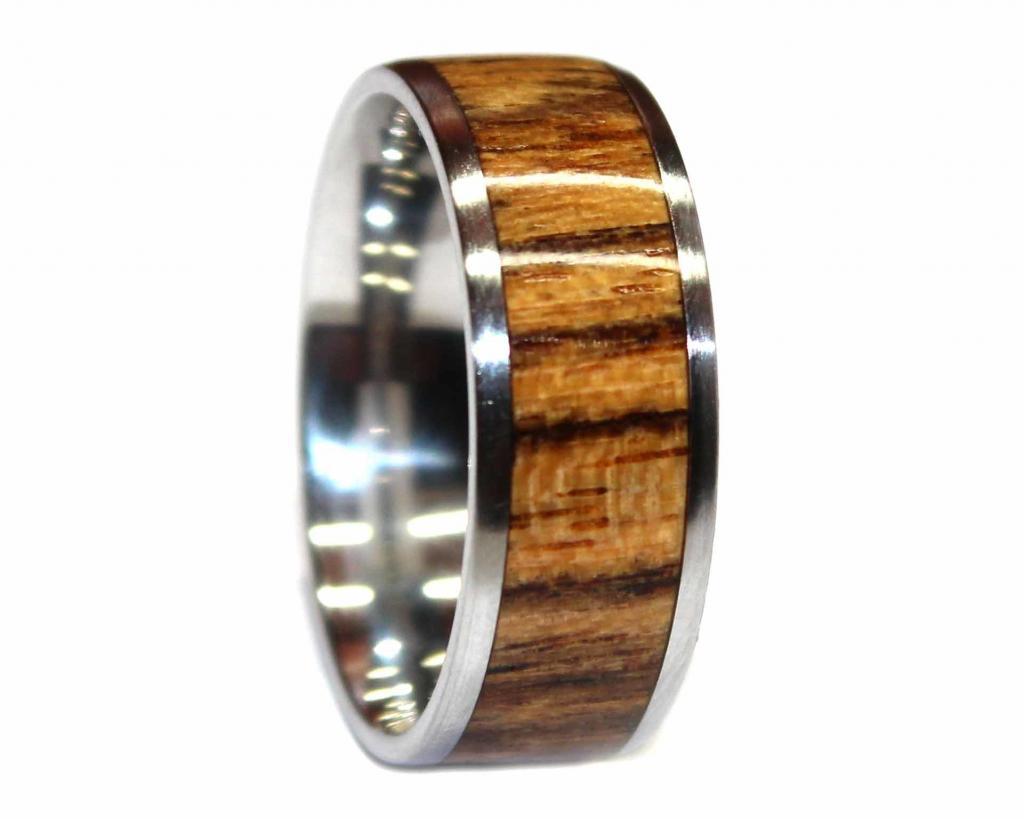 Rosewood Malachite Wooden Ring Bentwood