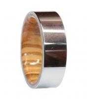 tungsten and olivewood wooden wedding ring