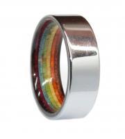 tungsten and rainbow woods wooden wedding ring