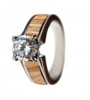 red oak wood wedding ring